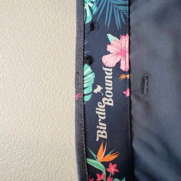 Birdie Bound Cargo Shorts Golf Flat Front Men's Size 40 Navy Blue Flamingo - Picture 8 of 12